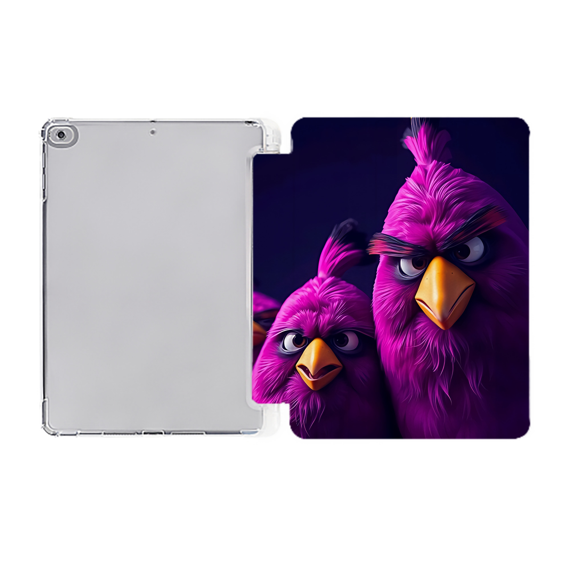 （画像用） Angry Birds アングリーバード IPad ケース ペン収納付き 三つ折りスタンド PUレザー×シリコン 対応機種9.5/10.5/10.9インチ